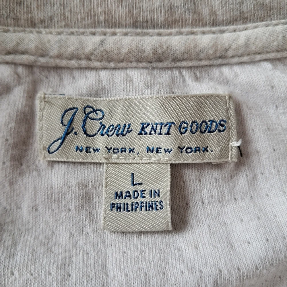J. Crew Knit Goods 100% Cotton Cream 1/4 Zip Sweatshirt Size Large